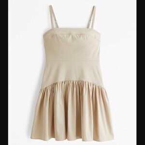 Abercrombie & Fitch Drop Waist Mini Dress Tan Sz. MP